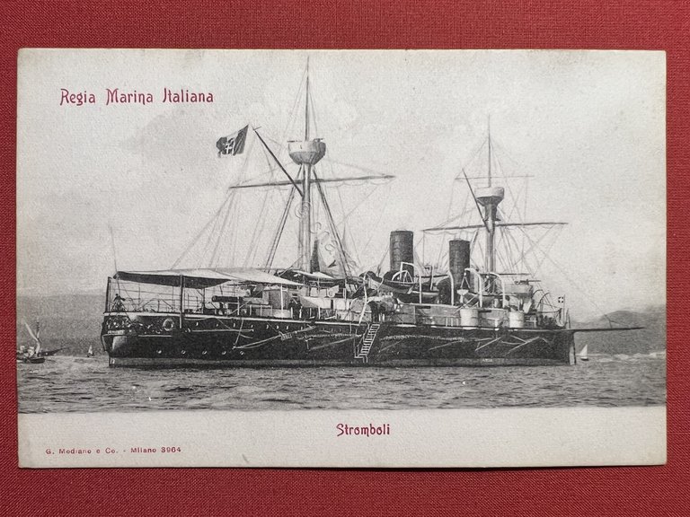 Cartolina Marina Militare - Regia Marina Italiana - Stromboli - …