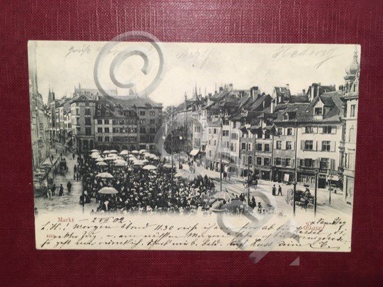 Cartolina Markt - Basel - 1907