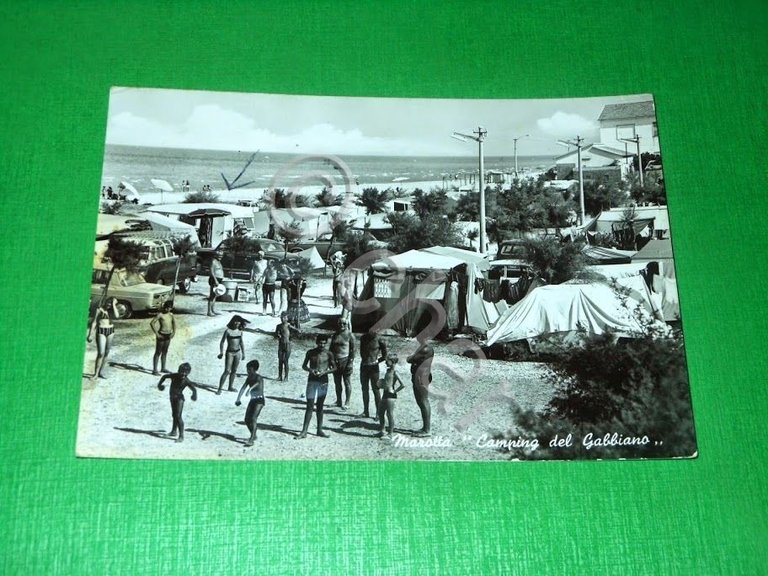 Cartolina Marotta -- Camping del Gabbiano -- 1968