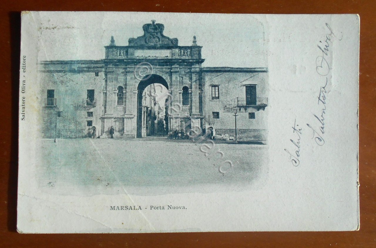 Cartolina Marsala - Porta Nuova - 1901
