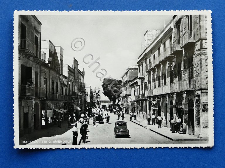 Cartolina Marsala - Via g. Amendola - 1952
