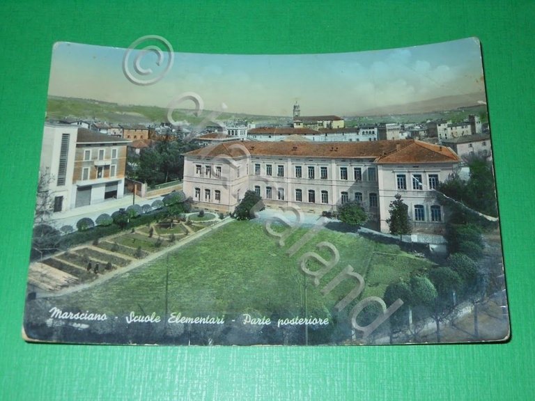 Cartolina Marsciano - Scuole Elementari - Parte posteriore 1955 ca