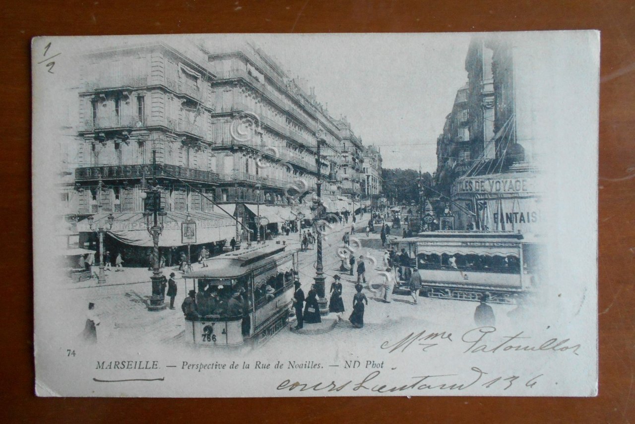 Cartolina Marseille - Perspective de la Rue de Noailles - …
