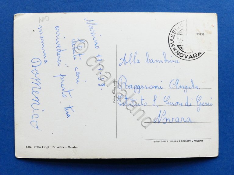 Cartolina Massino - Il Lago Maggiore visto da Massino - …