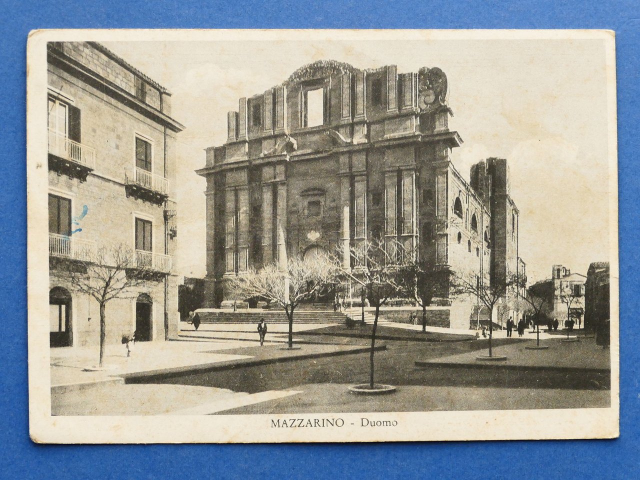Cartolina Mazzarino - Duomo - 1954.