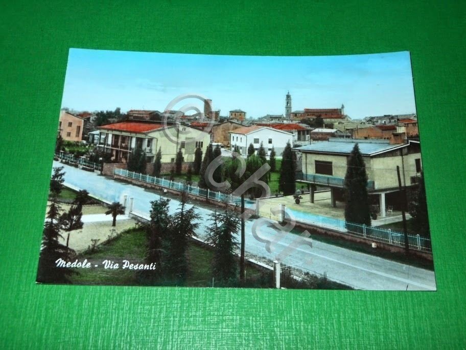 Cartolina Medole - Via Pesanti 1955 ca.
