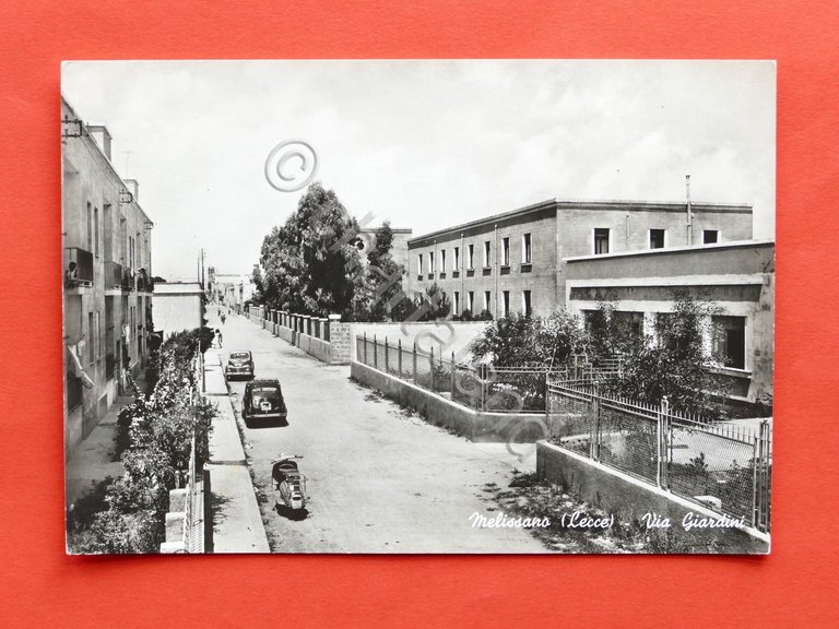 Cartolina Melissano - Via Giardini - 1955 ca..
