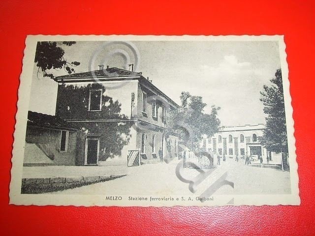 Cartolina Melzo - Stazione Ferroviaria e SA Galbani 1942. | Immagine principale