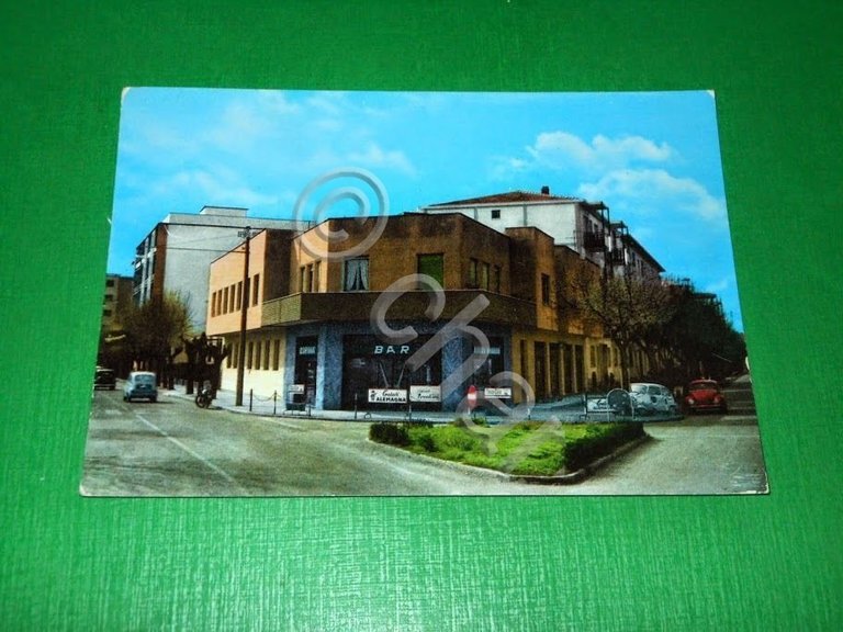 Cartolina Melzo - Via Invernizi angolo via Gavazzi 1966.