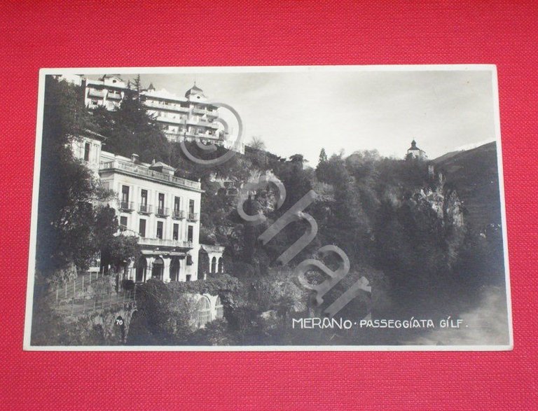 Cartolina Merano - Passeggiata Gilf 1940 ca