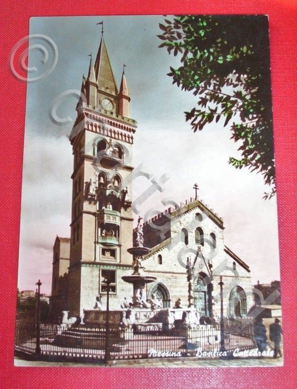 Cartolina Messina - Basilica Cattedrale -- 1950 ca