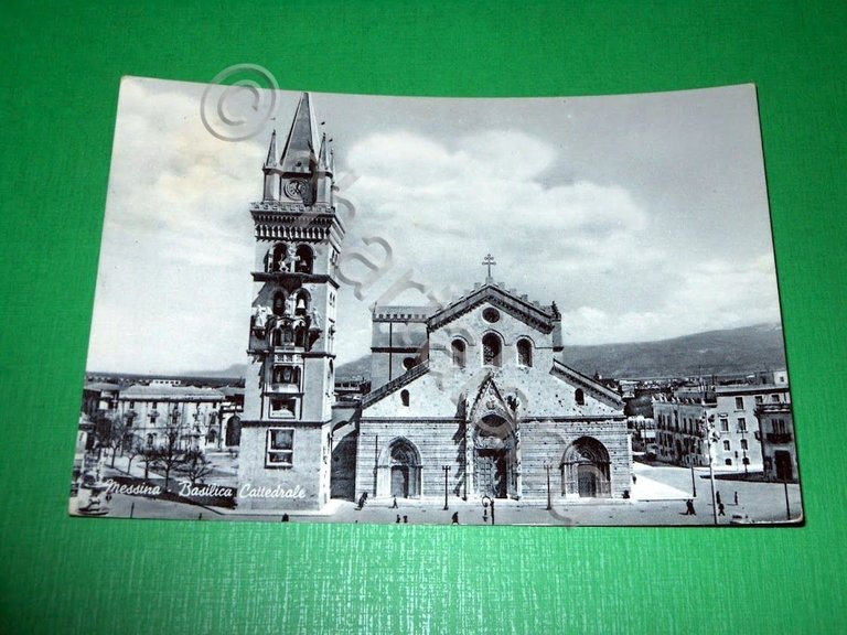 Cartolina Messina -+ Basilica Cattedrale -1955