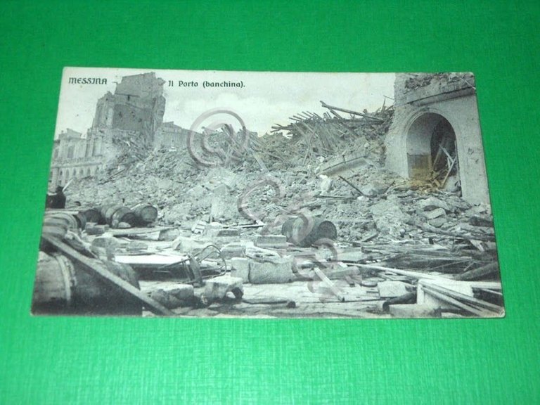 Cartolina Messina - Il Porto ( banchina ) dopo il …