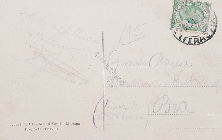 Cartolina Messina - Interno Stazione Ferroviaria - 1921