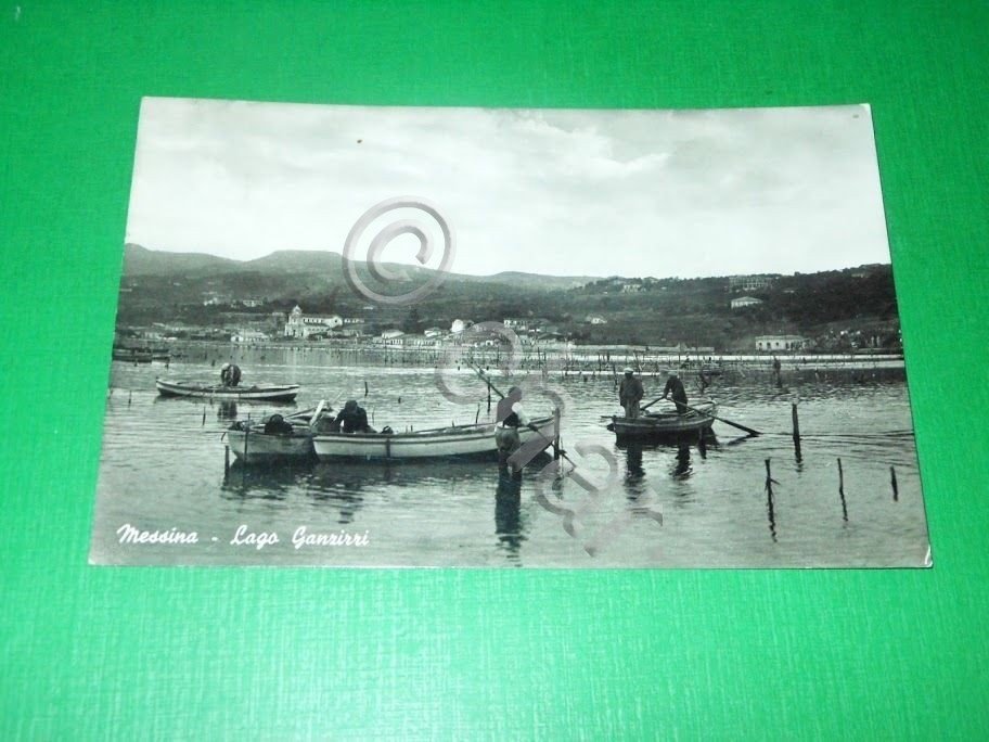Cartolina Messina - Lago Ganzirri 1955.