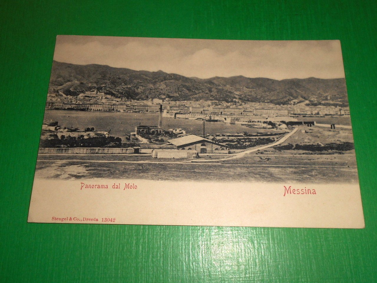 Cartolina Messina - Panorama dal Molo 1900.