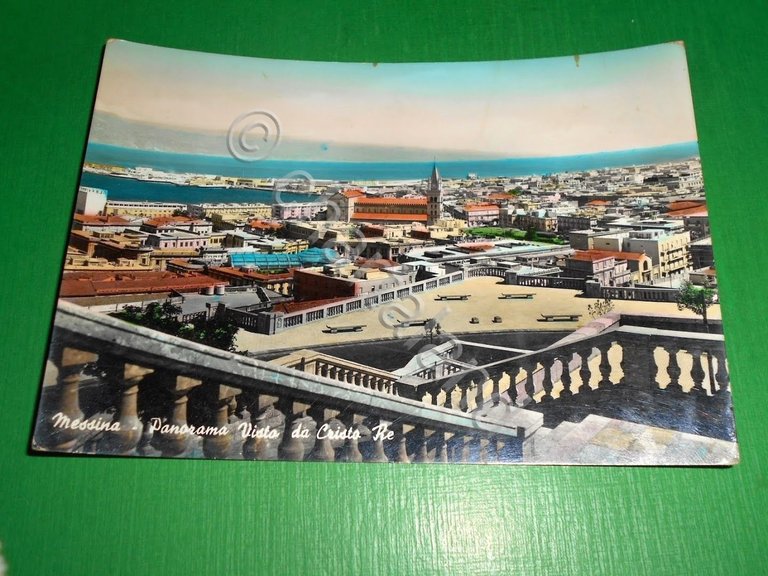 Cartolina Messina - Panorama vista da Cristo Re 1959
