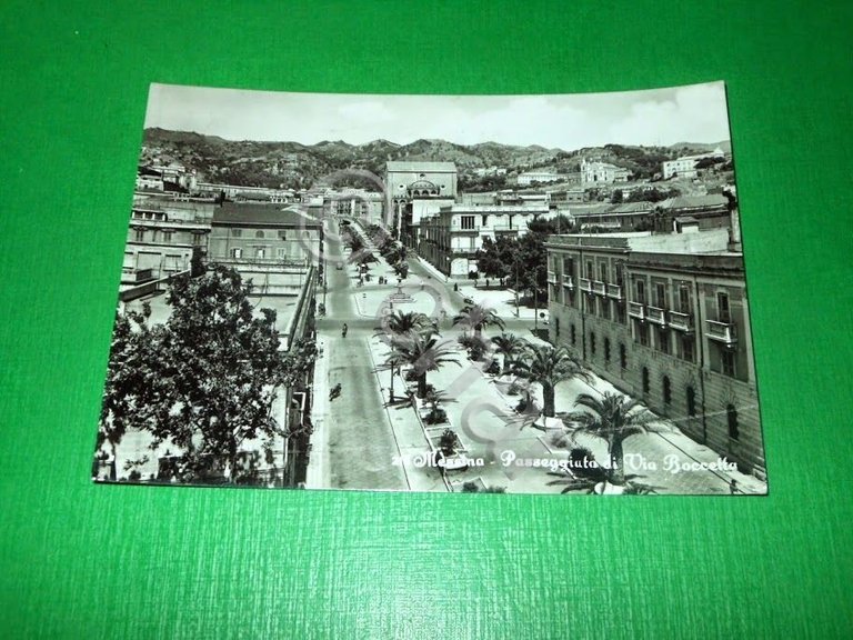 Cartolina Messina - Passeggiata di Via Boccetta 1955