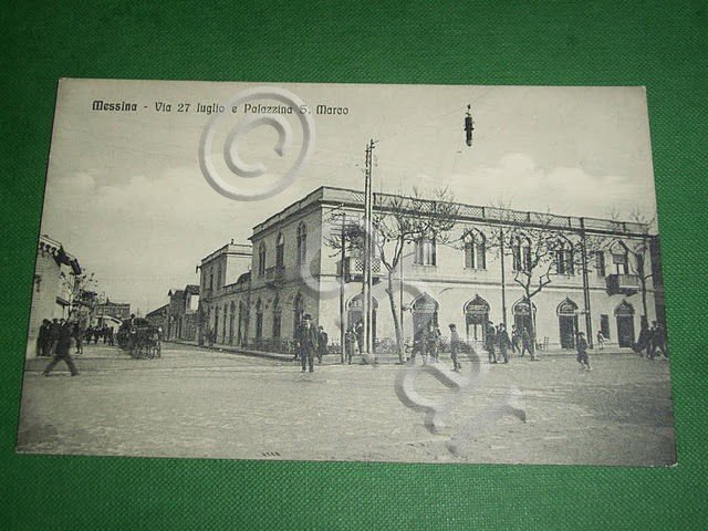 Cartolina Messina - Via 27 Luglio e Palazzina S. Marco … | Immagine principale