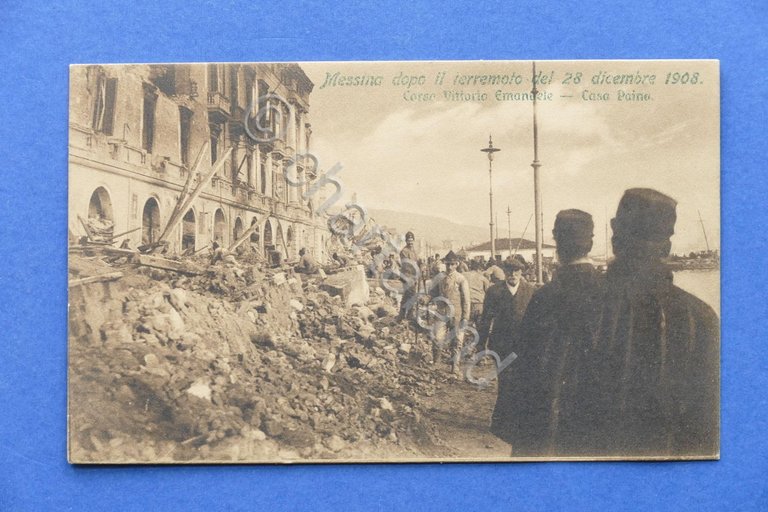 Cartolina Messina dopo terremoto 1908 - Corso Vittorio Emanuele - …