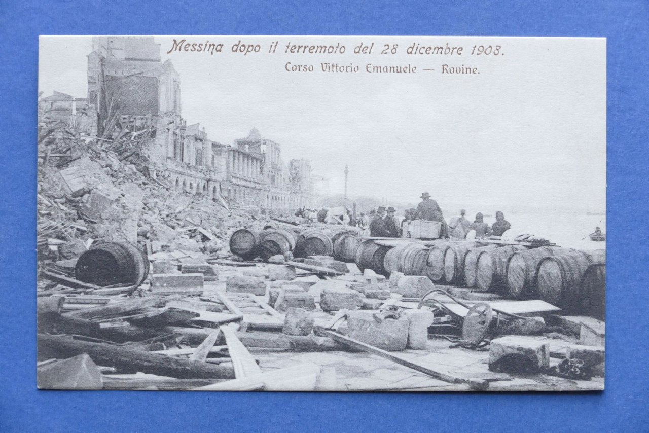Cartolina Messina dopo terremoto 1908 - Corso Vittorio Emanuele - …