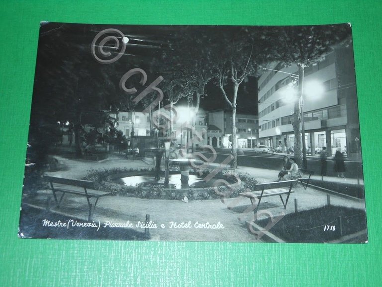 Cartolina Mestre - Piazzale Sicilia e Hotel Centrale 1965 ca
