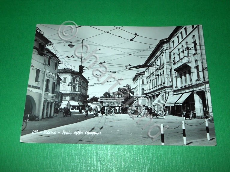 Cartolina Mestre - Ponte della Campana 1955