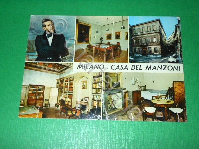 Cartolina Milano - Casa del Manzoni - Vedute diverse 1965 …