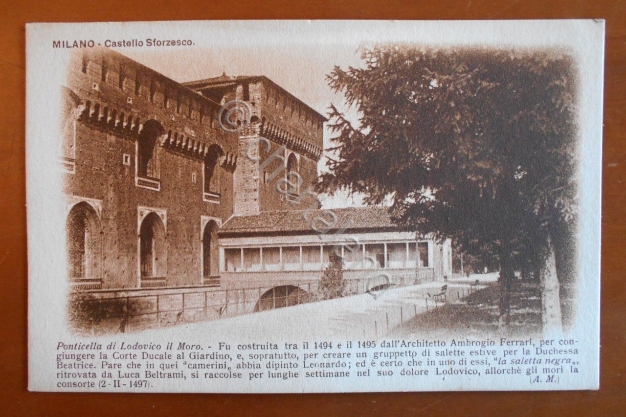 Cartolina Milano - Castello Sforzesco - 1936 ca.