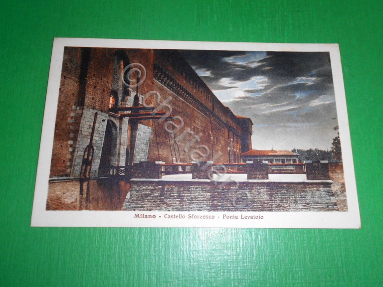 Cartolina Milano - Castello Sforzesco - Ponte Levatoio 1930 ca