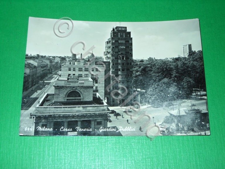 Cartolina Milano - Corso Venezia - Giardini Pubblici 1956