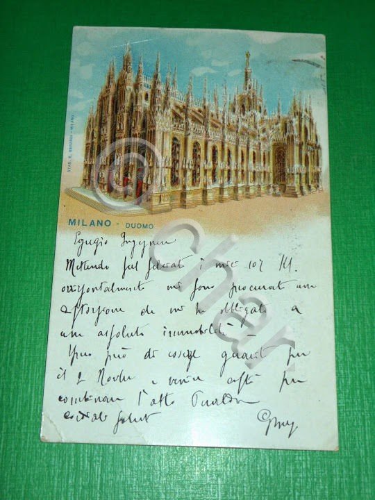 Cartolina Milano - Duomo 1900.