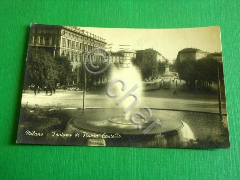 Cartolina Milano - Fontana di Piazza Castello 1942
