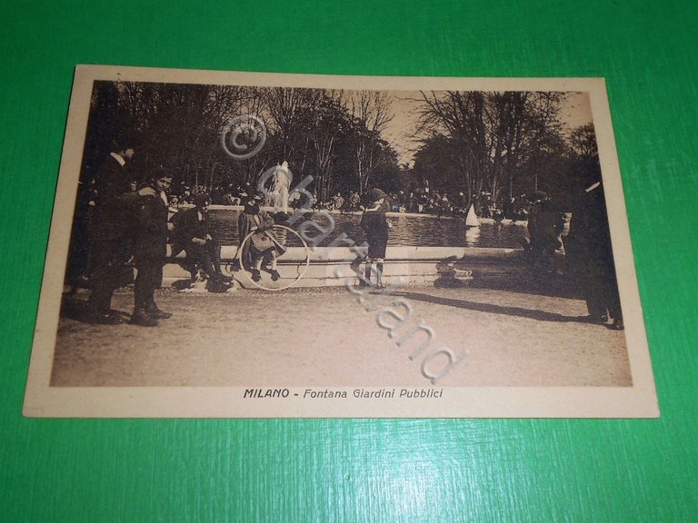 Cartolina Milano - Fontana Giardini Pubblici 1925 ca