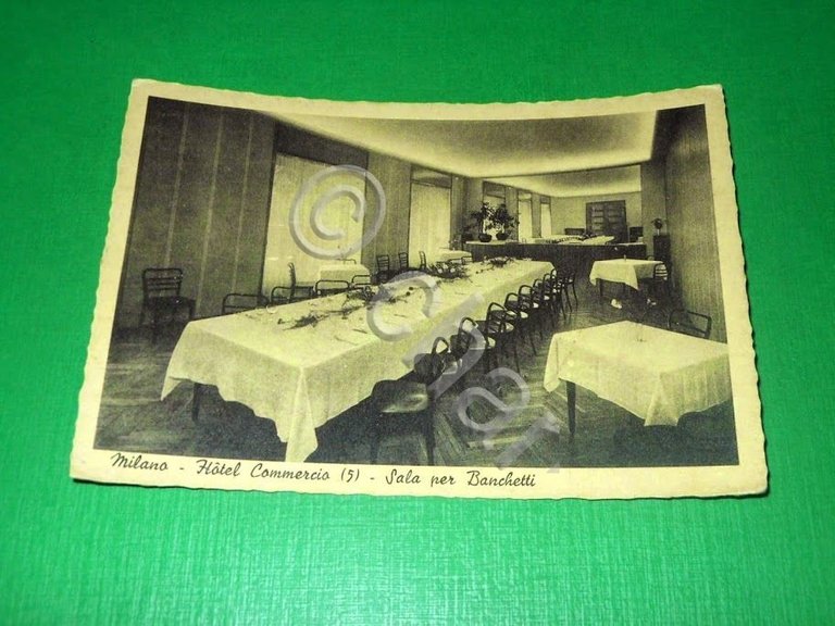 Cartolina Milano - Hotel Commercio - Sala per Banchetti 1950 …