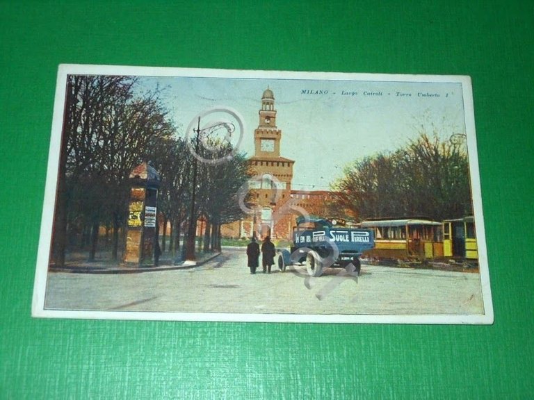 Cartolina Milano - Largo Cairoli - Torre Umberto I 1926