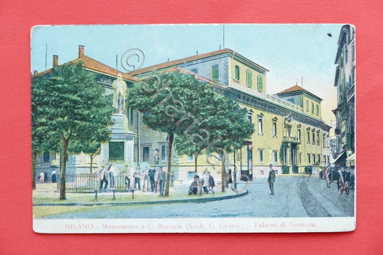 Cartolina Milano - Monumento a Cesare Beccaria - Palazzo di …