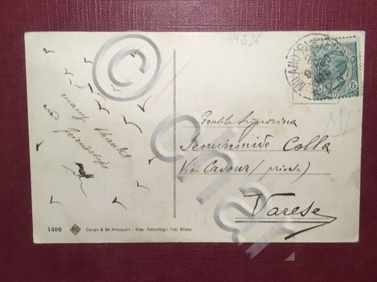 Cartolina Milano - Monumento a Leonardo Da Vinci - 1915