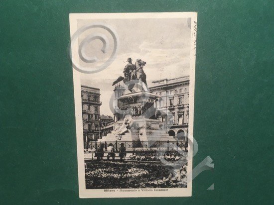 Cartolina Milano - Monumento a Vittorio Emanuele - 1921