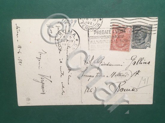 Cartolina Milano - Monumento a Vittorio Emanuele - 1921