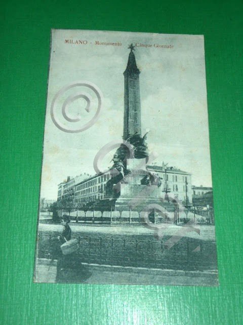 Cartolina Milano - Monumento Cinque Giornate 1910 ca.