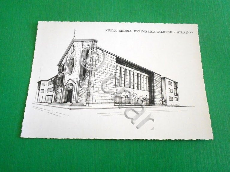 Cartolina Milano - Nuova Chiesa Evangelica Valdese 1955 ca.