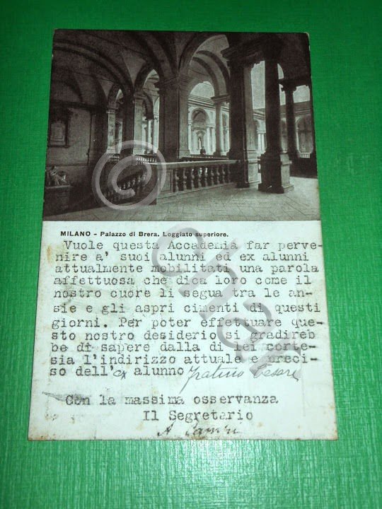 Cartolina Milano - Palazzo di Brera - Loggiato superiore 1920 …