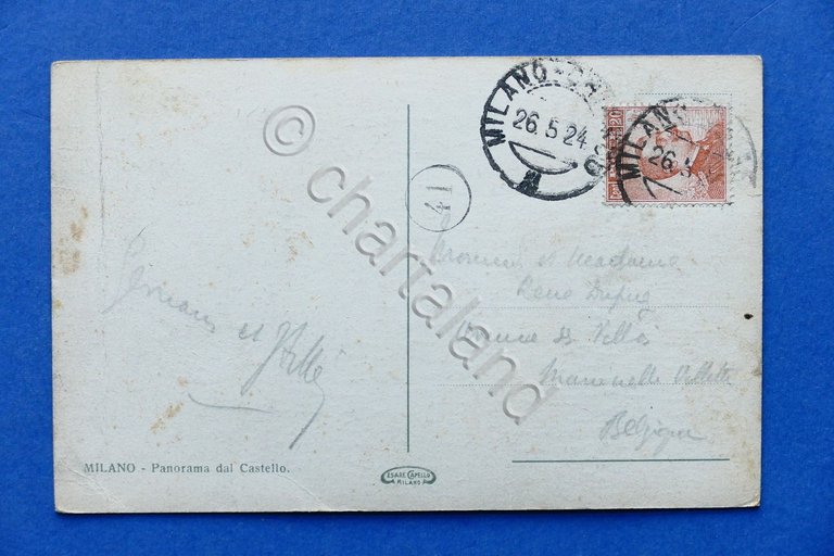 Cartolina Milano - Panorama dal Castello - 1924