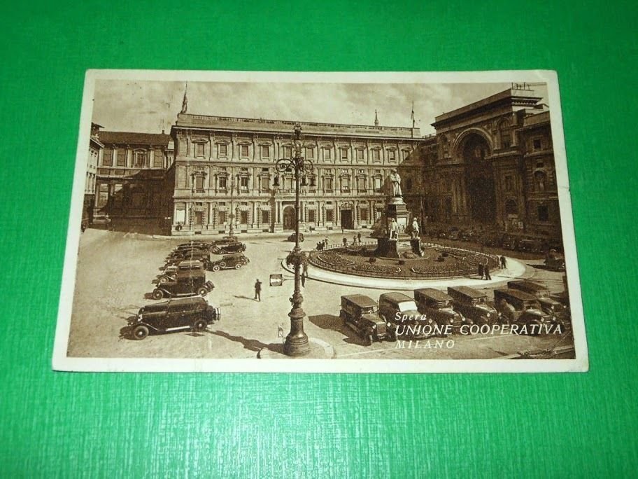 Cartolina Milano - Piazza alla Scala - Palazzo Marino 1938.
