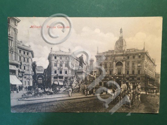 Cartolina Milano - Piazza Cordusio - 1917