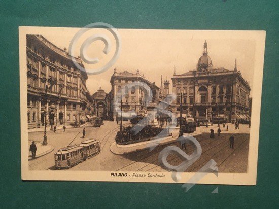 Cartolina Milano - Piazza Cordusio - 1930 ca.