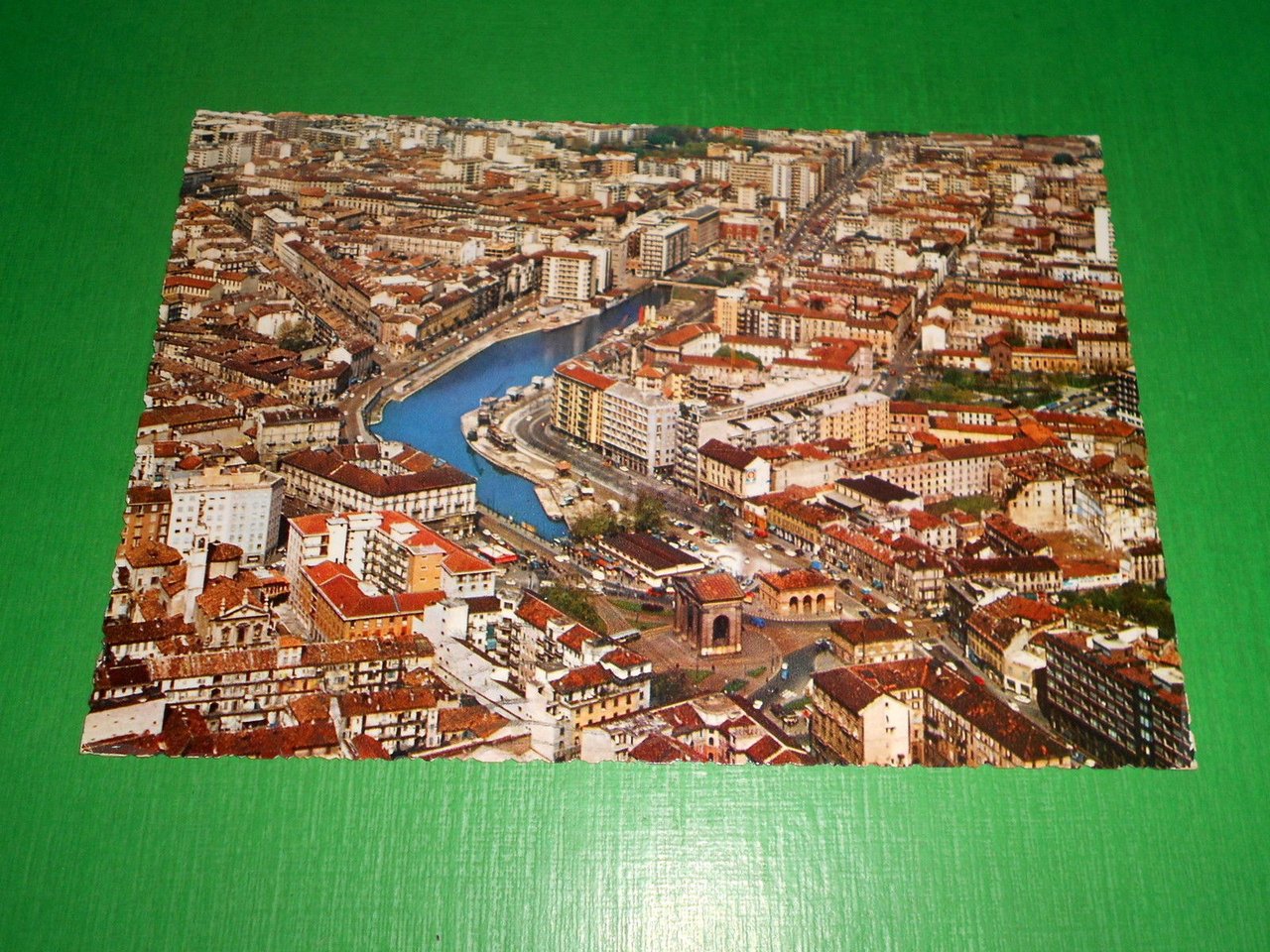 Cartolina Milano - Veduta aerea della Darsena di Porta Ticinese …