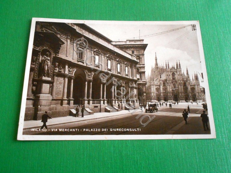 Cartolina Milano - Via Mercanti - Palazzo dei Giureconsulti 1936.