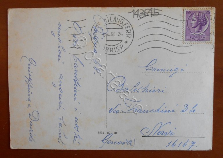 Cartolina Milano - Via Monte Napoleone - 1968 | Immagine Gallery 2